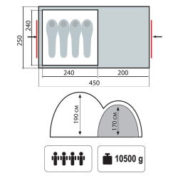 Tramp палатка Sphinx 4 V2, зеленый