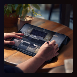 Чехол книжка синего цвета от Nillkin для Apple iPad Pro 11 с 2024 года, серия Bumper Pro Case-Multi Angle Folding Style, многофункциональный складной стиль