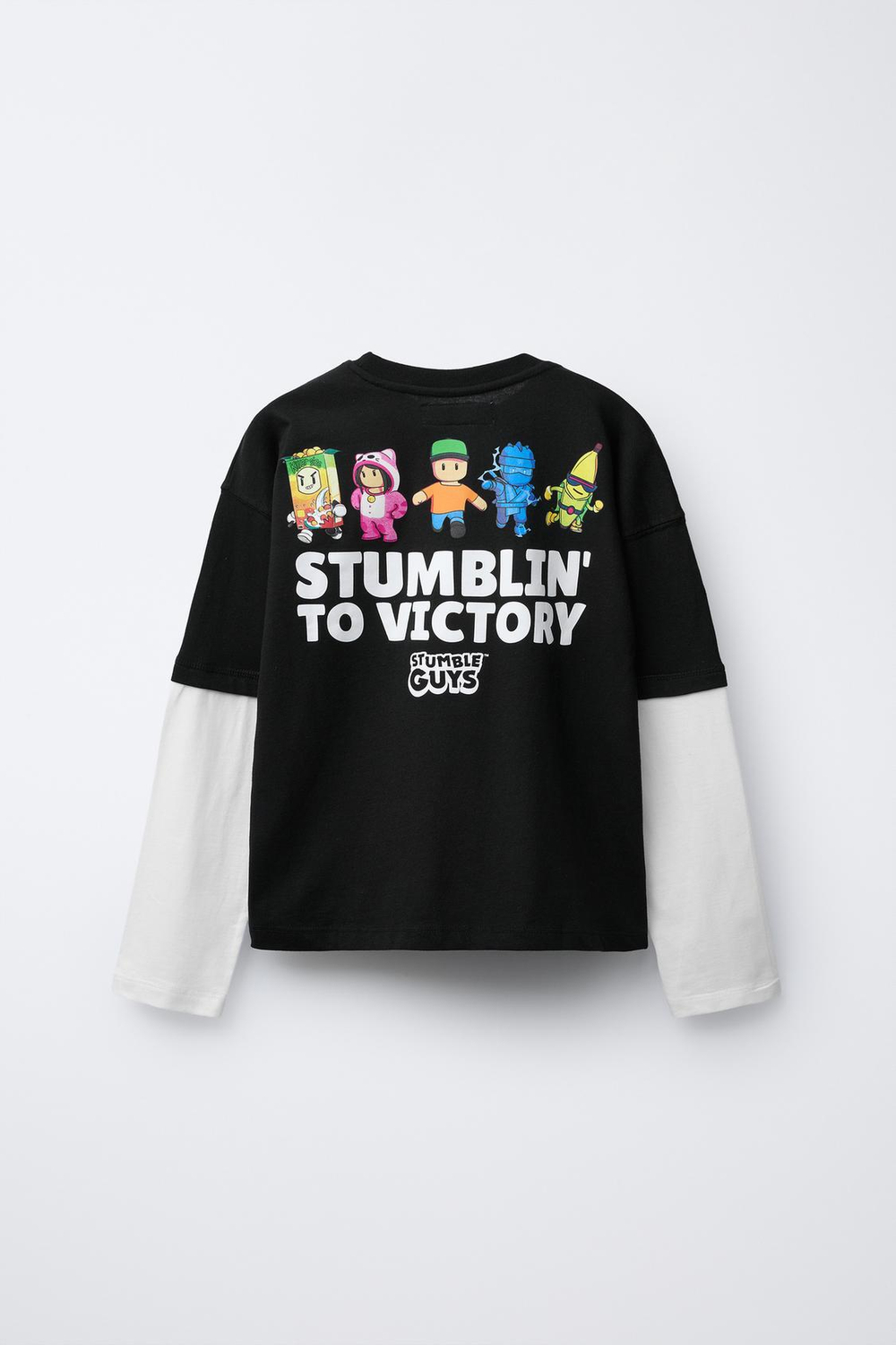 ZARA ФУТБОЛКА С ДВОЙНЫМИ РУКАВАМИ STUMBLE GUYS ™ © SCOPELY, ЧЕРНЫЙ