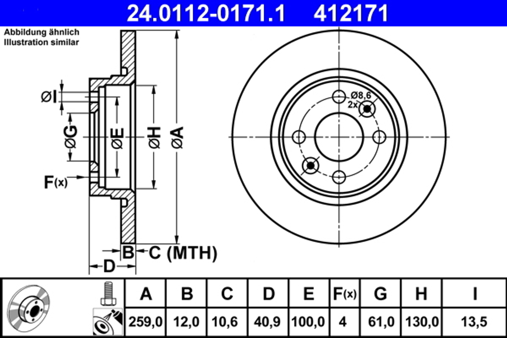 ATE - 24011201711-ATE - Brake Disc