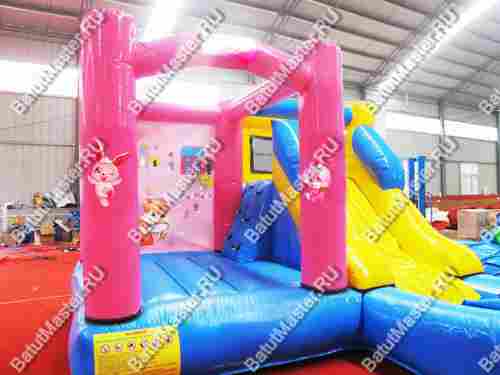 Коммерческий надувной батут "В гостях у зверят" 4,5*3*3,5 м