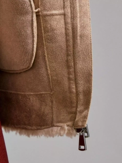 Шуба женская чебурашка тедди экомех, бежевая, SilverFox