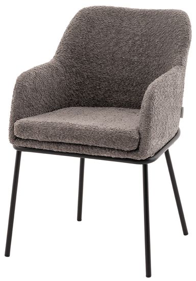Стул с подлокотниками Кози new ткань букле тёмно-серый