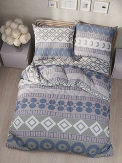 Постельное белье Полисатин Мечта "Knitting" семейное  Наволочка 50х70 см 2 шт Простынь на резинке 160x200 см Пододеяльник 145x215 см 2шт