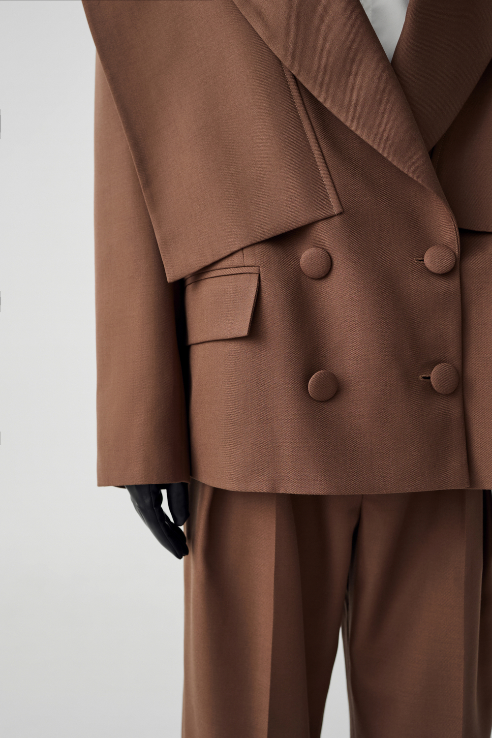 Комлект: шерстяной жакет с акцентными деталями и кюлоты из шерсти (M-L)