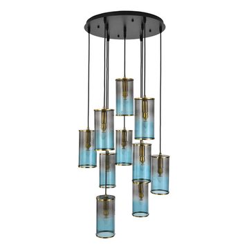 Подвесной светильник 10*E14 8401/10 черный/античная бронза/серо-синий Moderni Murano Lumion