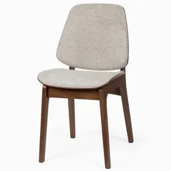 Стул Erza, серая ткань, орех