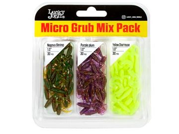 Твистеры съедоб. искусст. LJ Pro Series MICRO GRUB 1,0in (02,50) Mix Pack/MIX1 90шт.