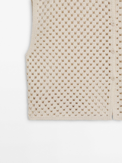 Massimo Dutti Топ-накидка, кремовый