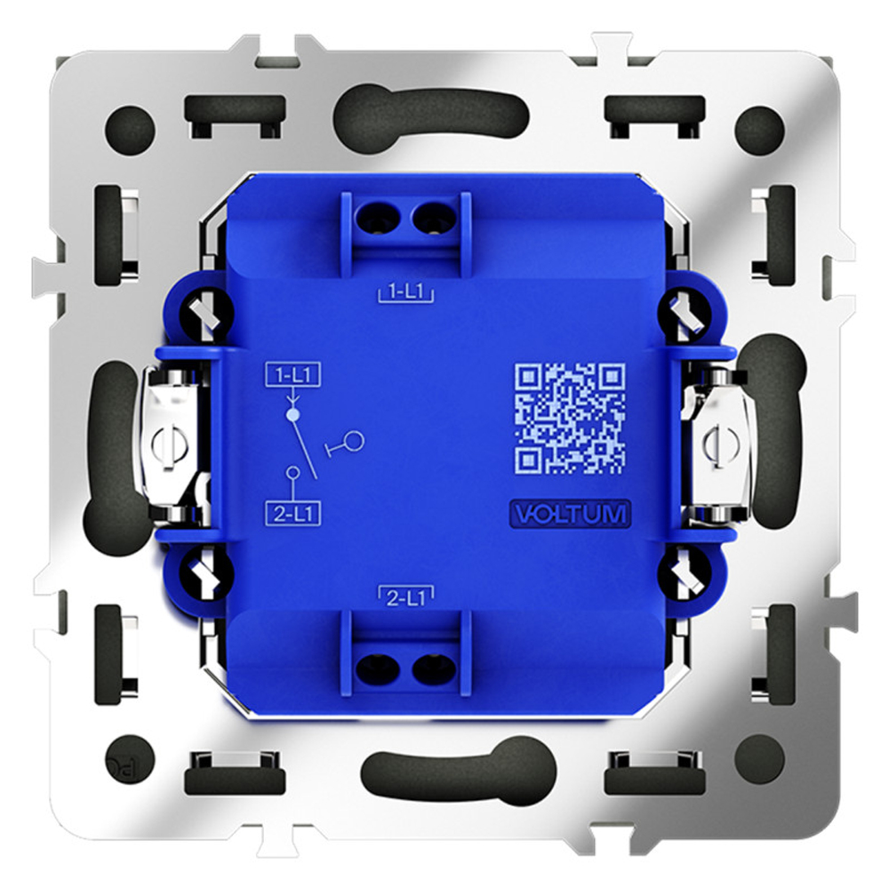 Выключатель встраиваемый VOLTUM S70 одноклавишный 10А, (черный матовый)