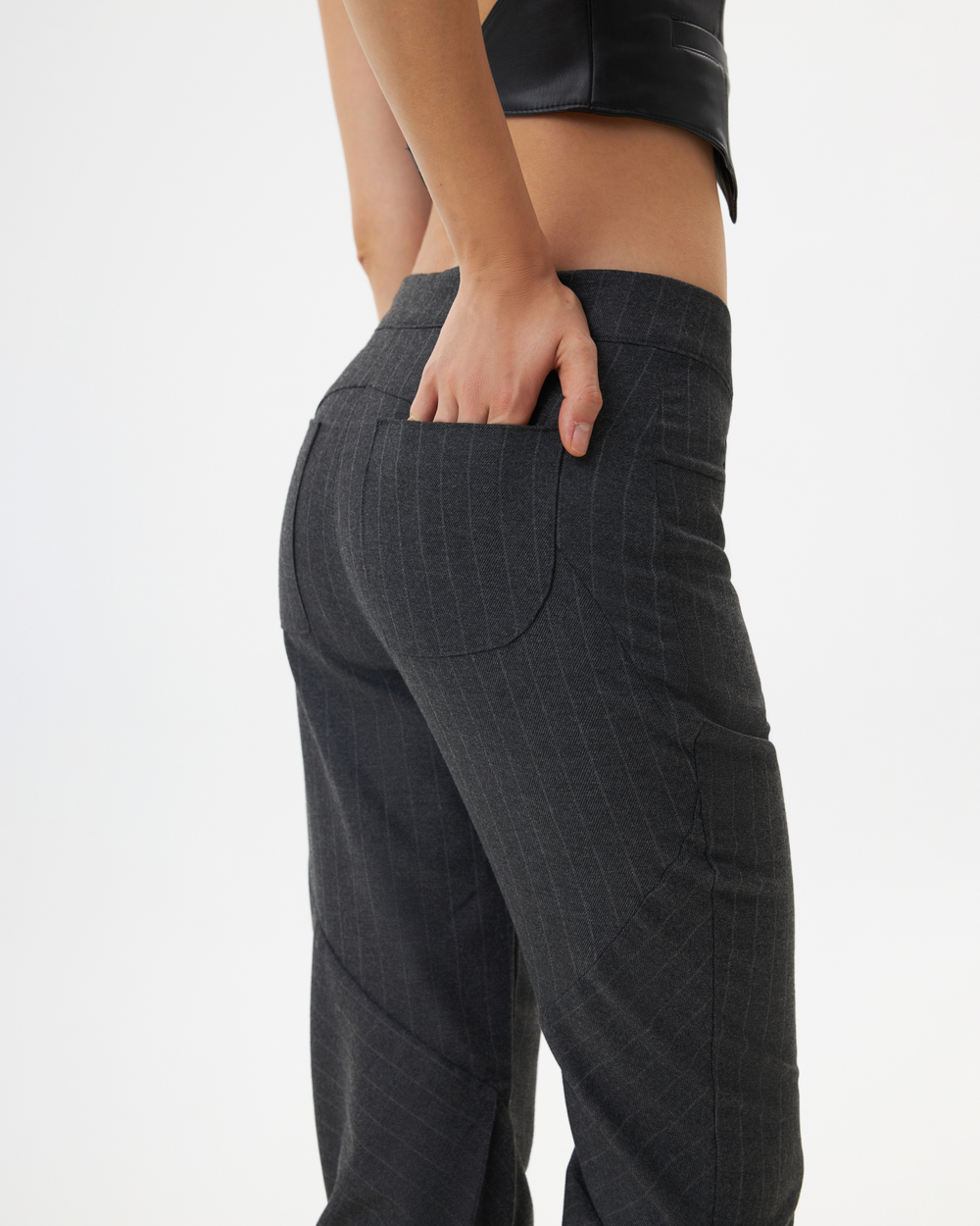 FLARED STRIPPED PANTS