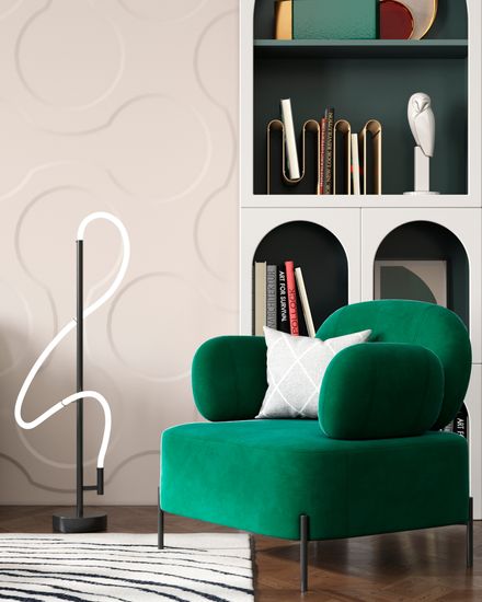 Кресло Кэнди с подлокотниками велюр зелёный