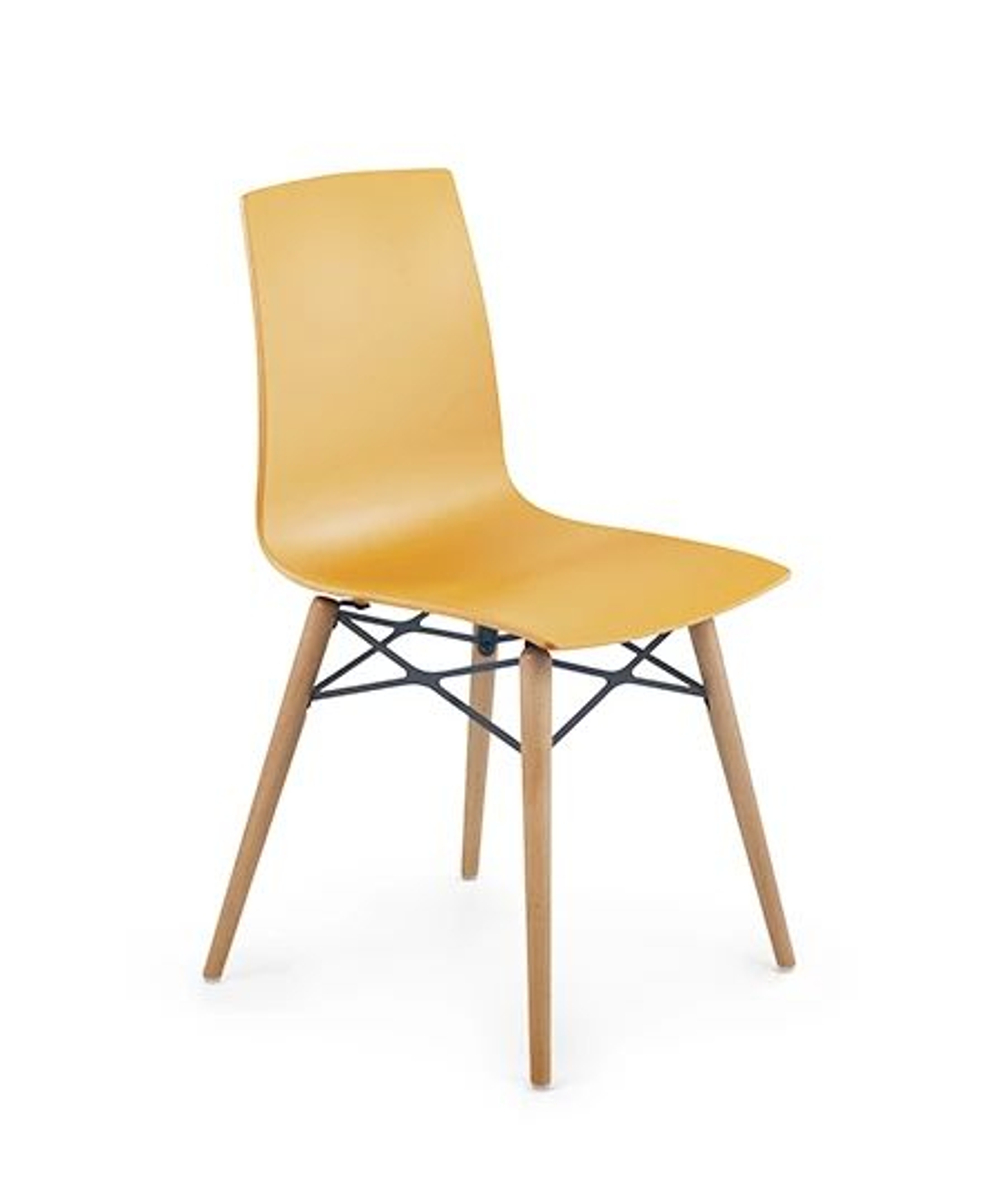 Стул пластиковый Papatya X-Treme-S Wox Pro Beech Wood, темно-желтый