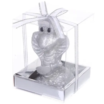 Свеча новогодняя «Загадочная змея» 8*8*10 см, Серебро