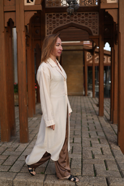 Рубашка длинная "Бежевый песок"