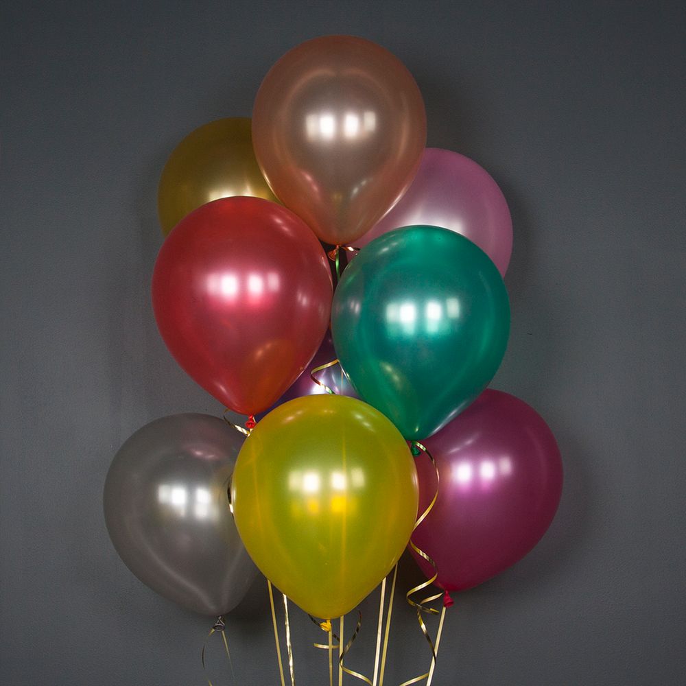 Шар (12''/30 см) Ассорти, металлик, 100 шт.