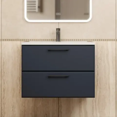 Тумба с раковиной для ванной Uperwood Foster New 70 см, подвесная, черная