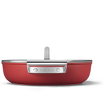 SMEG CKFD2811RDM Глубокая сковорода с двумя ручками и крышкой, 28 см, красная