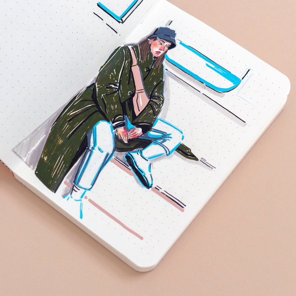 Блокнот A5 Ash Grey в точку