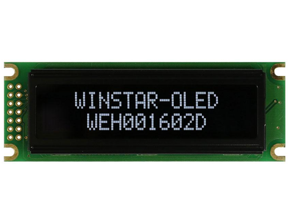 WEH001602DLPP5N00100, WEH001602DWPP5N00100 OLED символьный 16х2 (1602D), COB, 8-битный паралл.