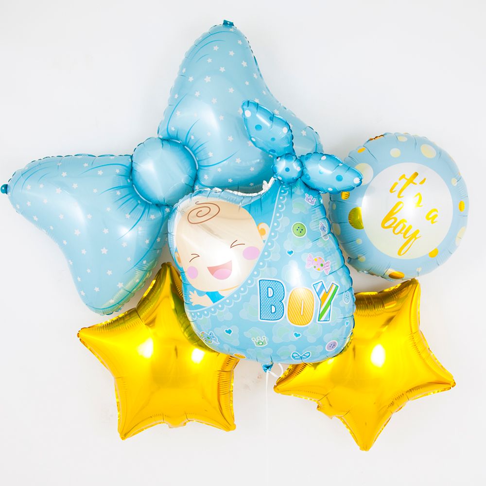 Шар (36''/91 см) Фигура, Бант, Голубой, 1 шт.