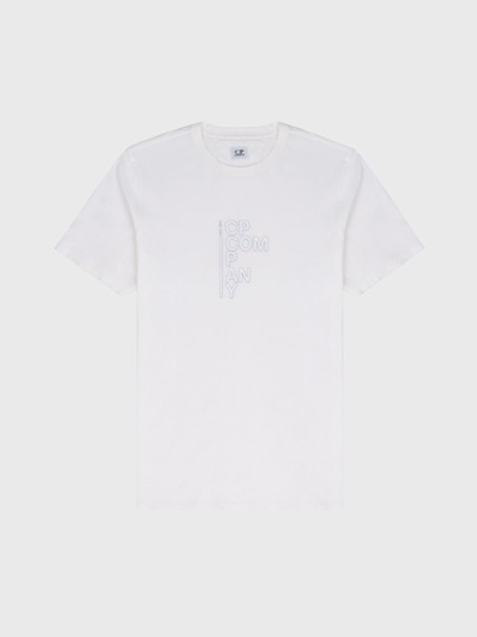 Футболка C.P. Company 30/1 Jersey Vertical Logo White