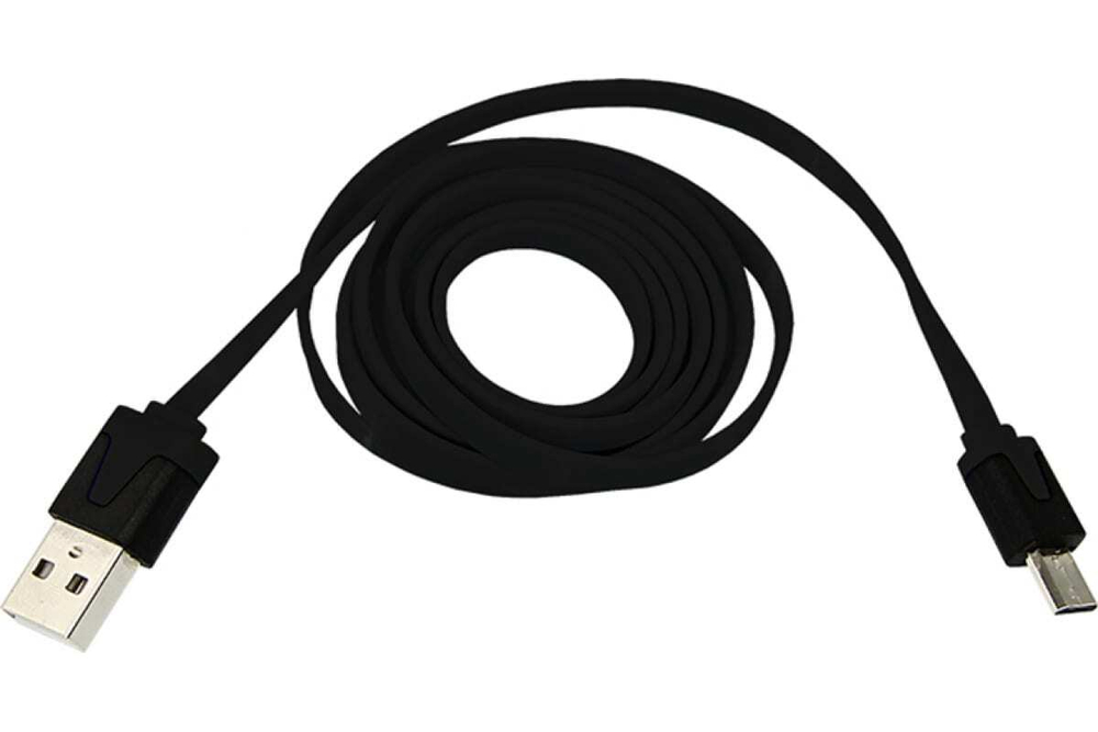 Универсальный кабель REXANT USB microUSB шнур плоский 1М черный 18-4270