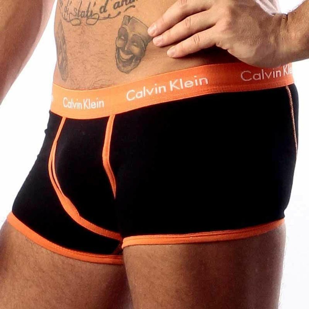 Мужские трусы хипсы Calvin Klein 365 Black Orange