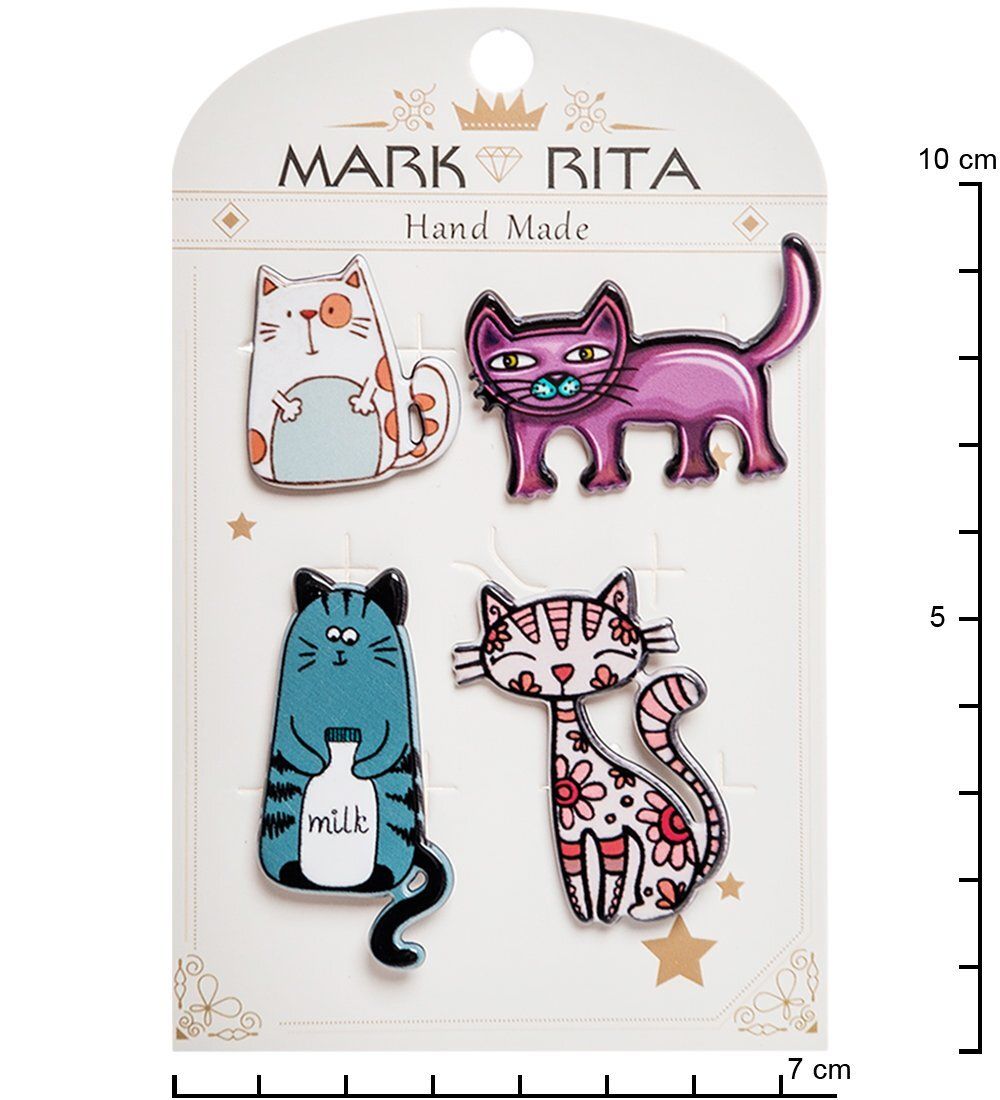 MR- 89 Н-р брошей с цанговым зажимом бабочка «Пушистики» Mark Rita