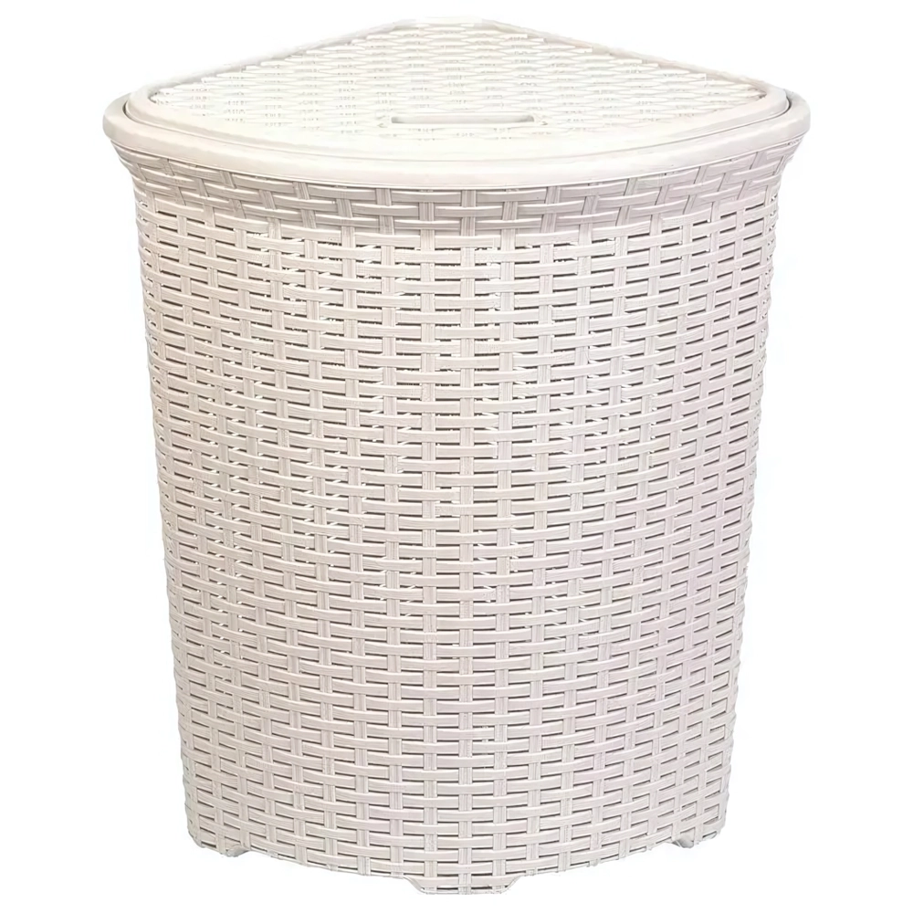Корзина для белья Ротанг 60л угловая (слоновая кость)
