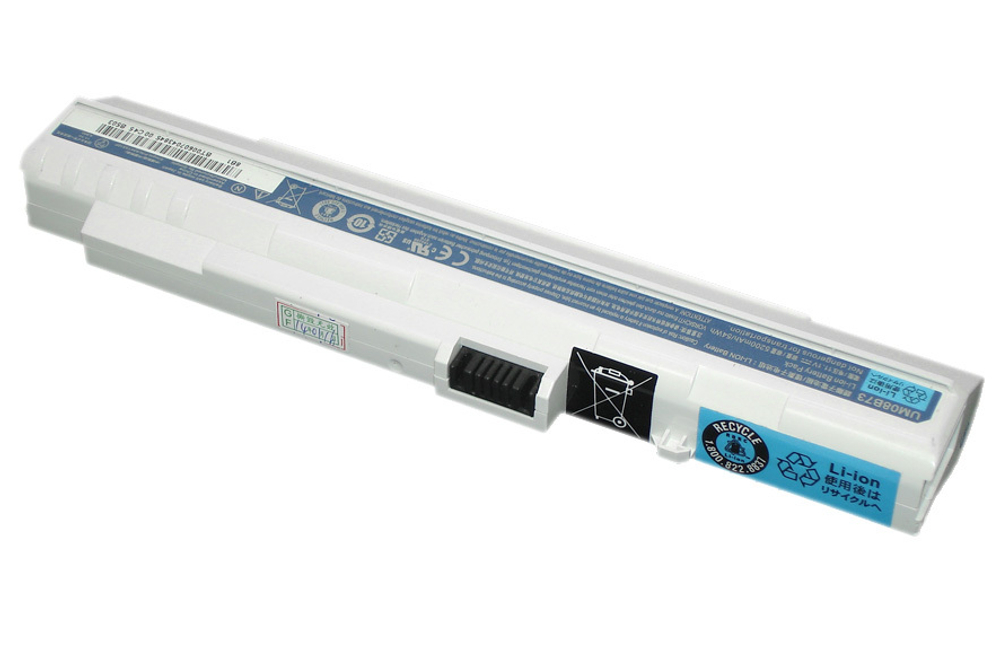 Аккумуляторная батарея для ноутбука Acer Aspire One ZG-5 D150 A110 A150 531h 11.1V 5200mAh OEM белая