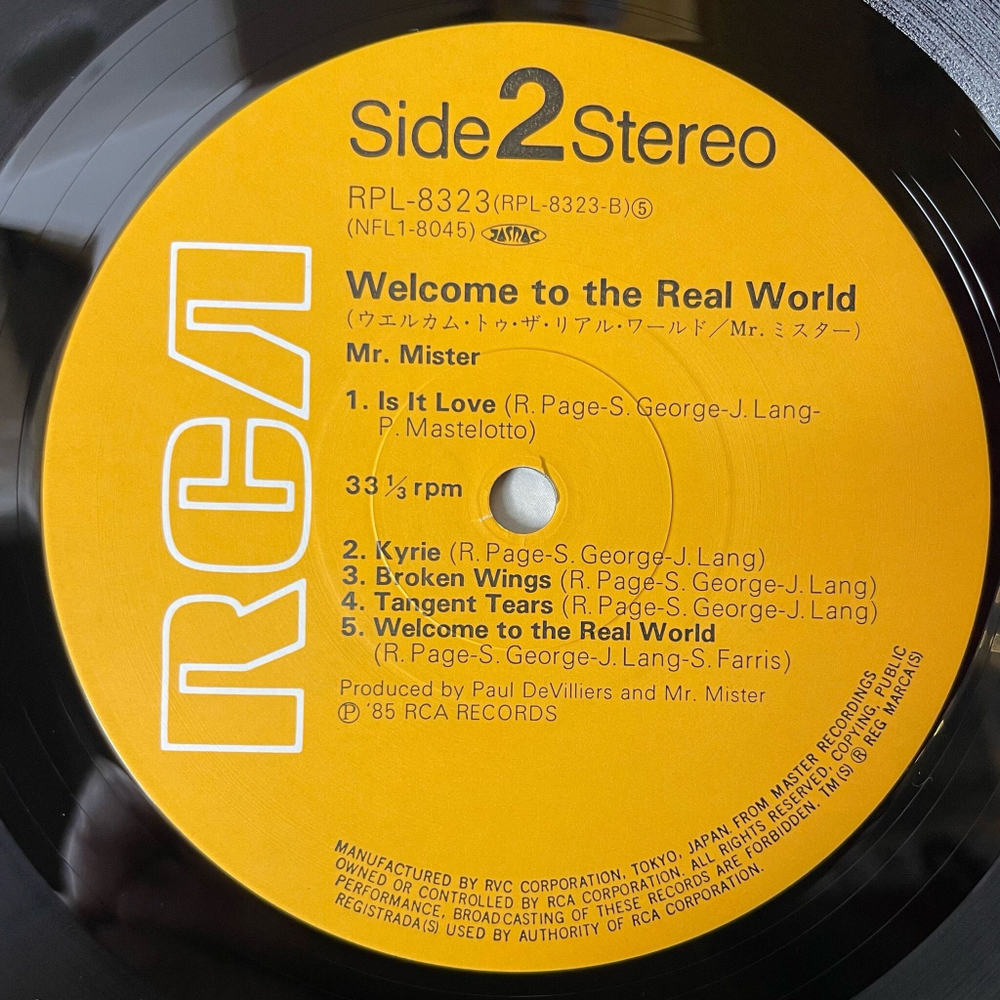 Винтажная виниловая пластинка LP Mr. Mister Welcome To The Real World (Japan 1985) (Obi) Run To Her