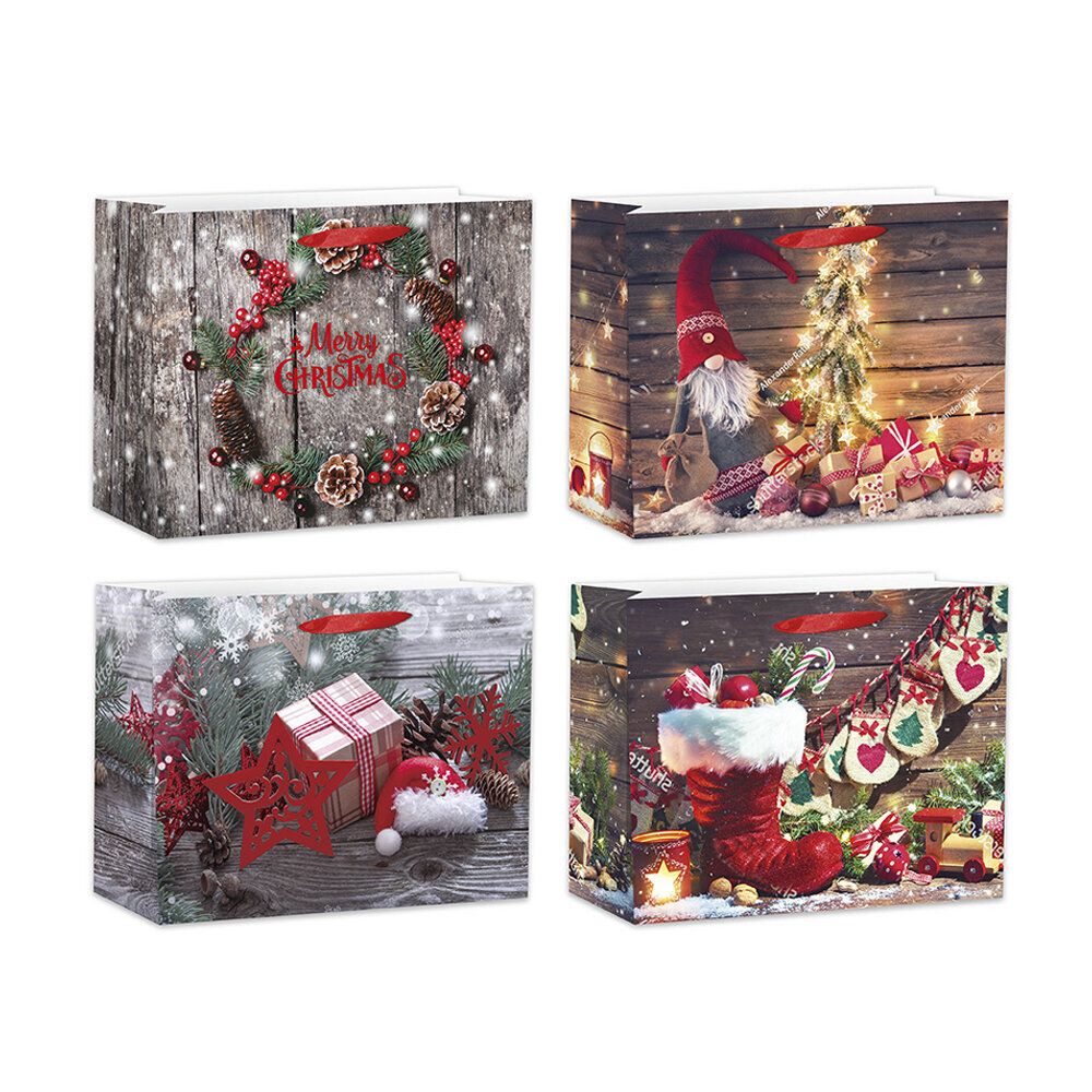 GAEM Пакет подарочный (бумага 230г/м2, блок микс 12шт), L32 W11 H25 см, 4в.