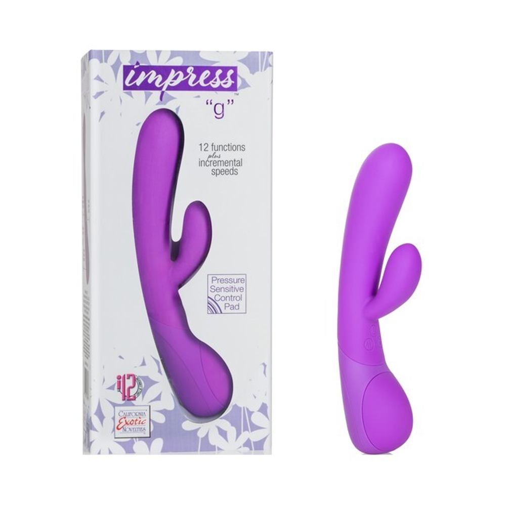 Вибромассажер Impress &ldquo, g&rdquo, со стимуляцией клитора фиолетовый (Цвет: фиолетовый)