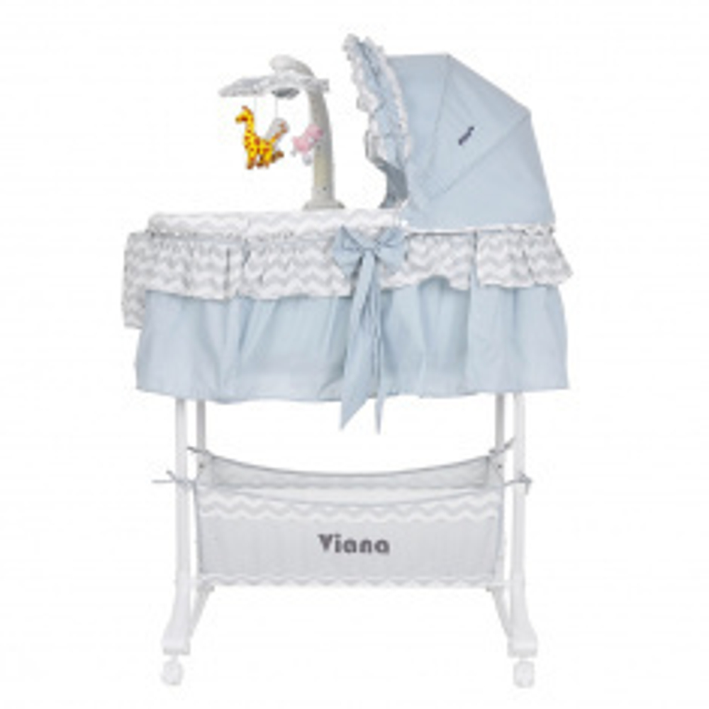 PITUSO КОЛЫБЕЛЬ 3 В 1 VIANA НА КОЛЁСАХ WAVE GREY/СЕРЫЙ