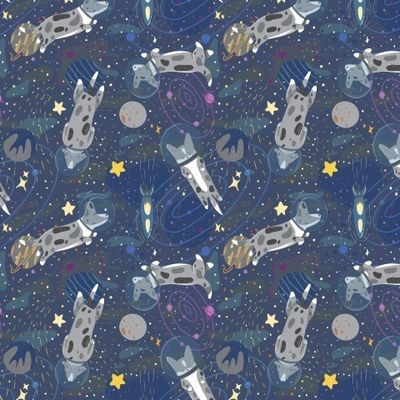 Космические путешествия корги на синем