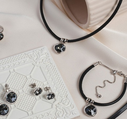 Колье Fiore Luna Silver Night B1902.3 BW/S