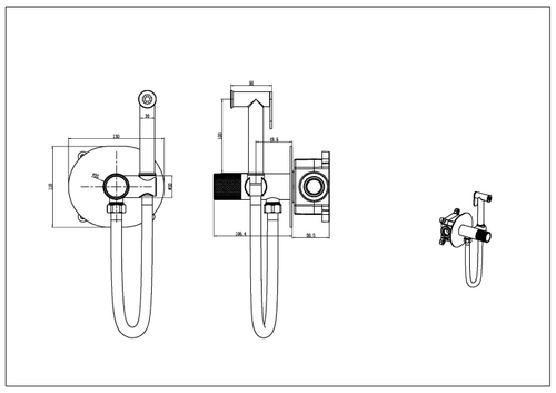 Boheme Смеситель гигиенический TECH Black