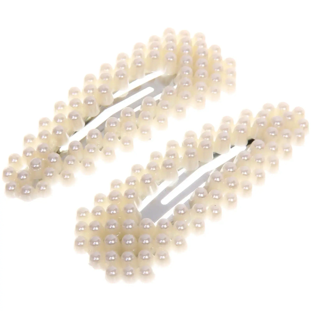 Зажим для волос 2шт «Fiona - Тop», цвет белый 7,5*2см