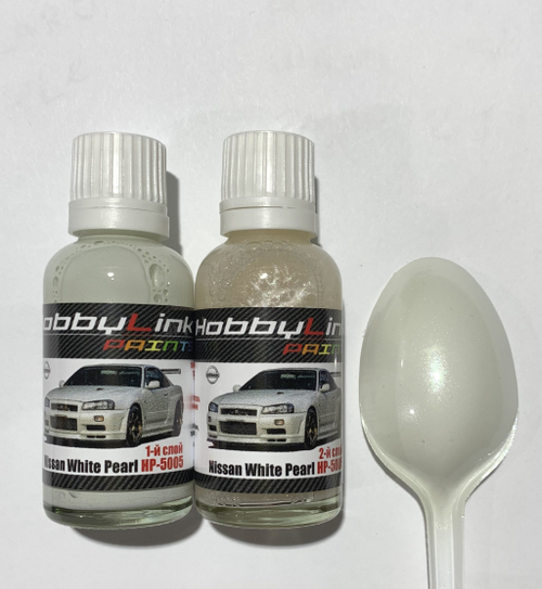 Краска лаковая HobbyLink Nissan Pearl White 2-х слойная HP-5005