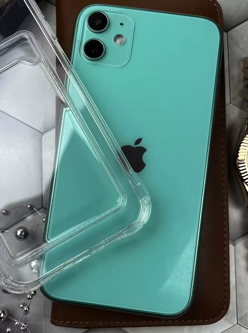 Накладка iPhone 11 силикон прозрачный с отделом для карт