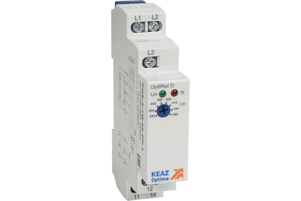 Реле контроля фаз OptiRel D PHS-3-1M-08-PP-1 без настр повышенного/пониженного асимметрии 3Ф 1СО КЭАЗ