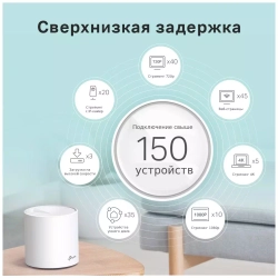 Беспроводной маршрутизатор TP-Link Mesh Deco X20 802.11ax, 1800(574+1200) Мбит/с, 2.4ГГц и 5ГГц, 2xLAN (2-pack)