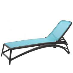 Шезлонг Atlantico, антрацит/голубой
