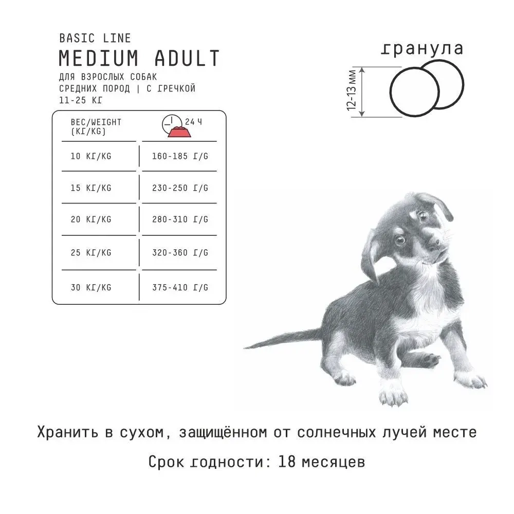 AJO (Айо) Dog Medium Adult Сухой полнорационный корм с гречкой для взрослых собак средних пород
