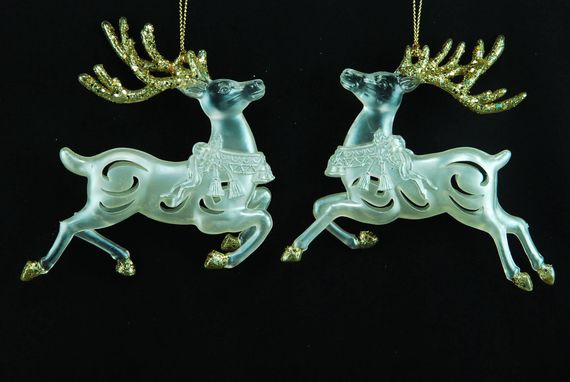Украшение &quot;Олень&quot; цвет позолоченый, 2 вида, цена за 1 шт.10 см. (150975)