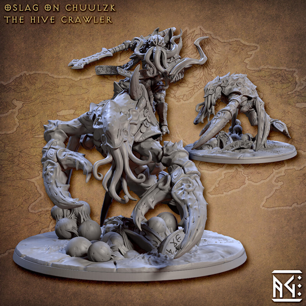 Иллитид mind flayer Illithid Свежеватель разума Воин Паладин Варвар Файтер Рыцарь на Umber Hulk Бурый увалень 1 шт миниатюра для dnd, днд, pathfinder, фентези, Настольная игра, НРИ, Варгейм, РПГ