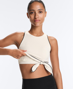 Oysho Топ без рукавов Comfortlux с завязками, экрю