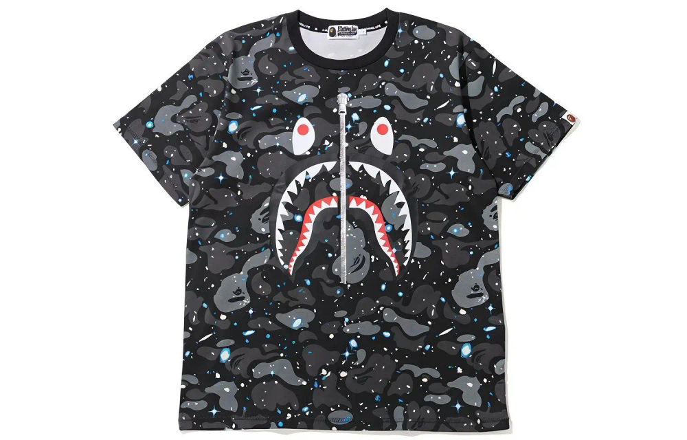 A Bathing Ape Space Camo Shark Tee