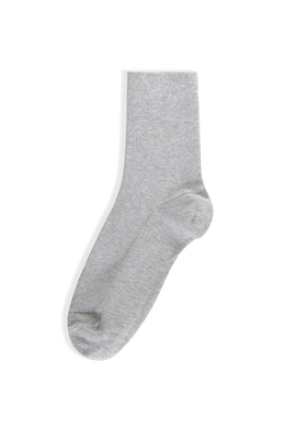 Носки из хлопка в мелкий рубчик Серый меланж
